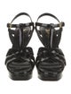 Saint Laurent Patent Leather Cutout Accent T-Strap Sandals