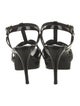 Saint Laurent Patent Leather Cutout Accent T-Strap Sandals