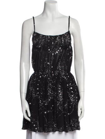 Saint Laurent Square Neckline Sleeveless Tunic