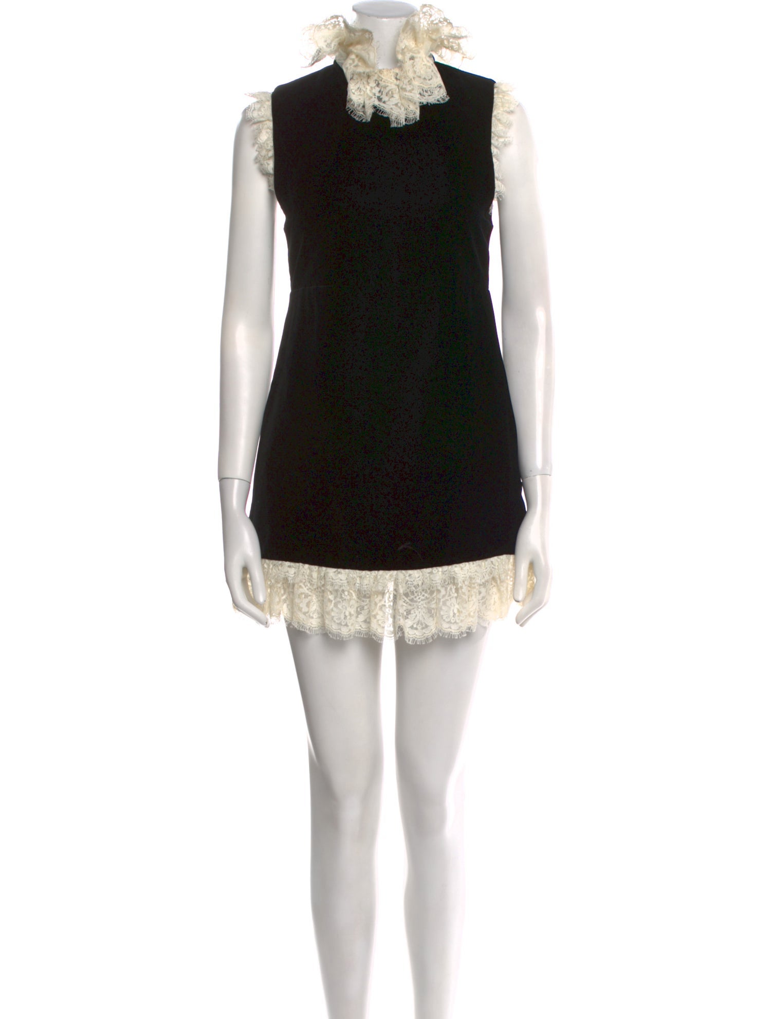 Saint Laurent Lace Pattern Mini Dress