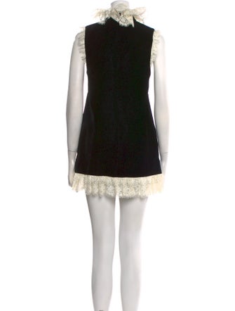 Saint Laurent Lace Pattern Mini Dress
