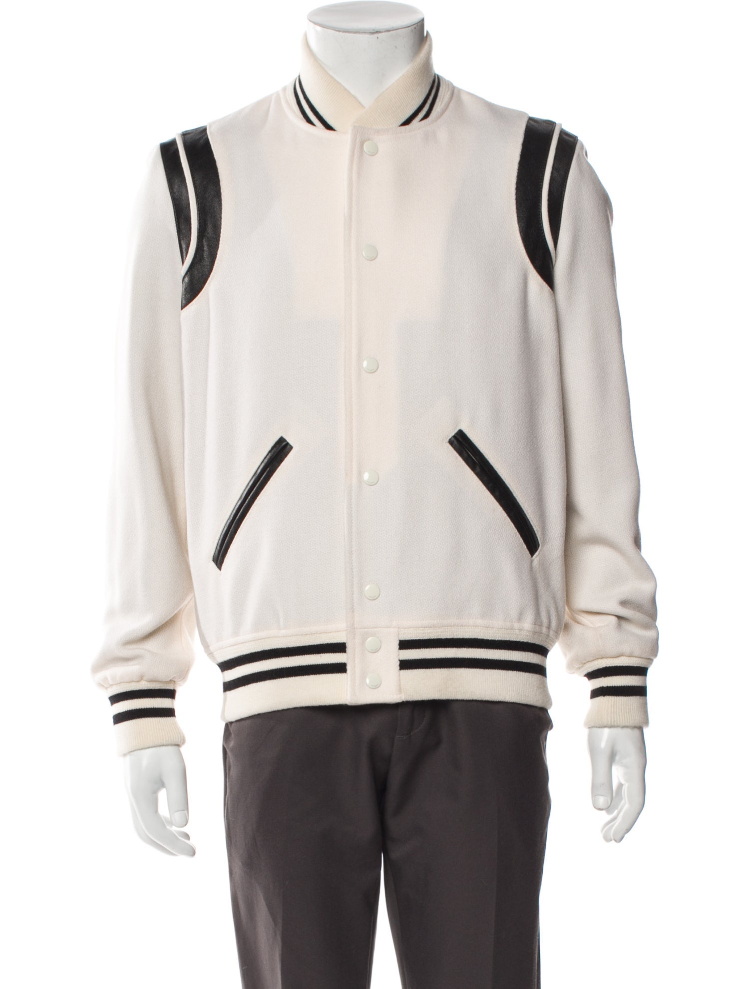 Saint Laurent Wool Striped Varsity Jacket