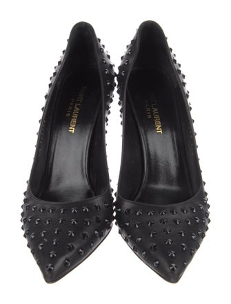 Saint Laurent Leather Studded Accents Pumps