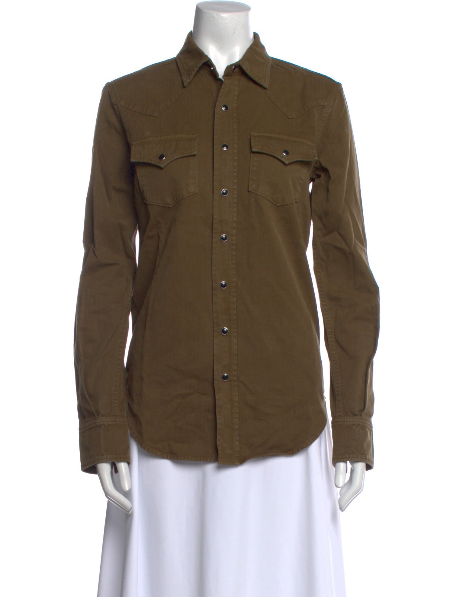 Saint Laurent Long Sleeve Button-Up Top