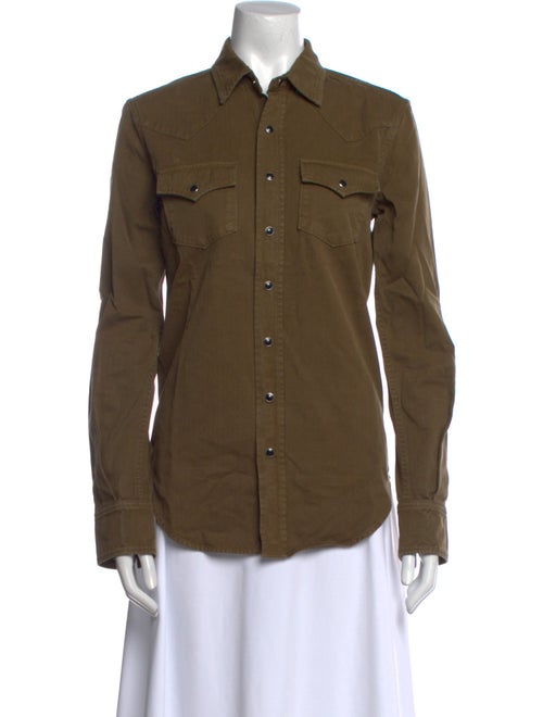Saint Laurent Long Sleeve Button-Up Top