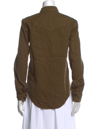 Saint Laurent Long Sleeve Button-Up Top
