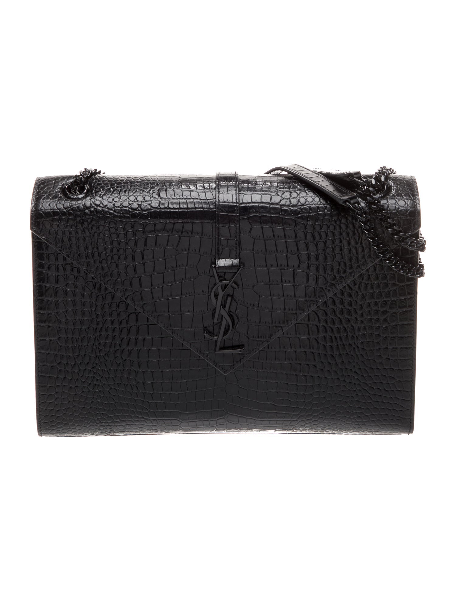 Saint Laurent Embossed Leather Envelope Large