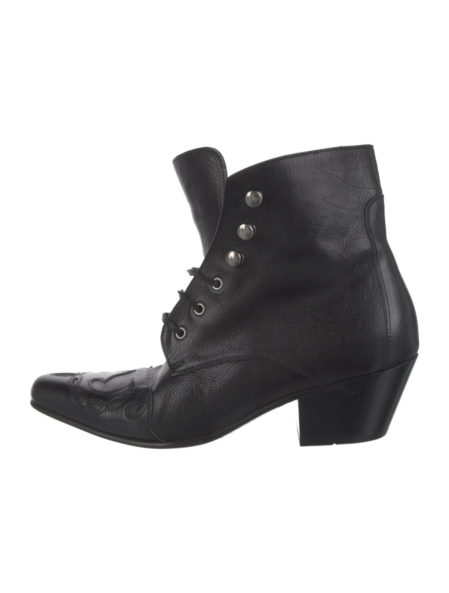 Saint Laurent Leather Lace-Up Boots