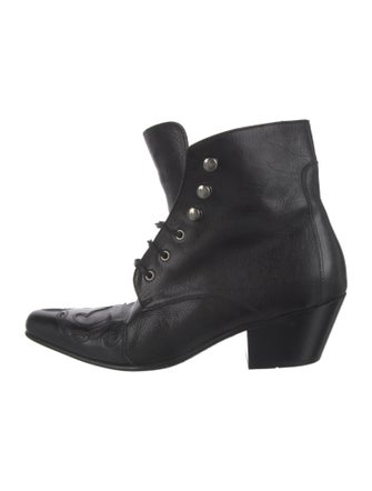 Saint Laurent Leather Lace-Up Boots