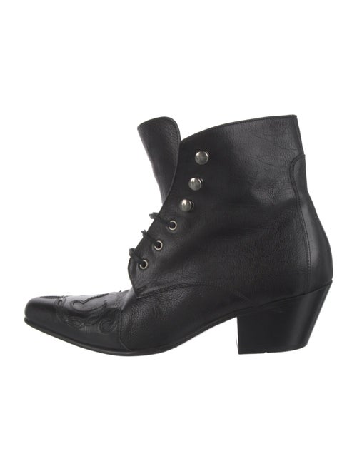 Saint Laurent Leather Lace-Up Boots