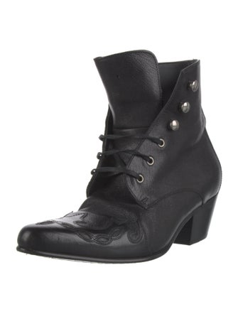 Saint Laurent Leather Lace-Up Boots