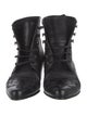 Saint Laurent Leather Lace-Up Boots