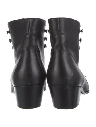 Saint Laurent Leather Lace-Up Boots