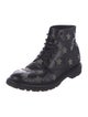Saint Laurent Leather Studded Accents Combat Boots