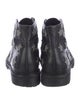 Saint Laurent Leather Studded Accents Combat Boots