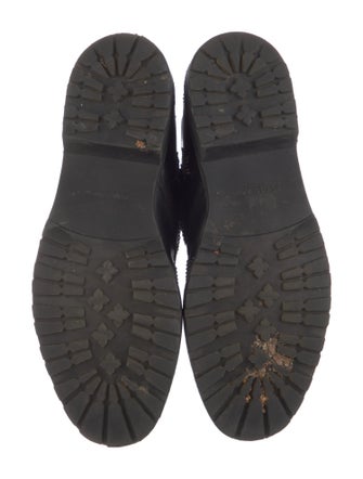 Saint Laurent Leather Studded Accents Combat Boots