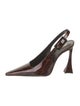 Saint Laurent Patent Leather Animal Print Slingback Pumps