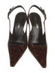 Saint Laurent Patent Leather Animal Print Slingback Pumps