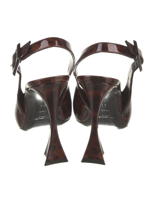 Saint Laurent Patent Leather Animal Print Slingback Pumps