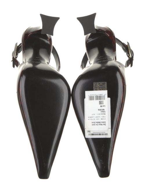 Saint Laurent Patent Leather Animal Print Slingback Pumps