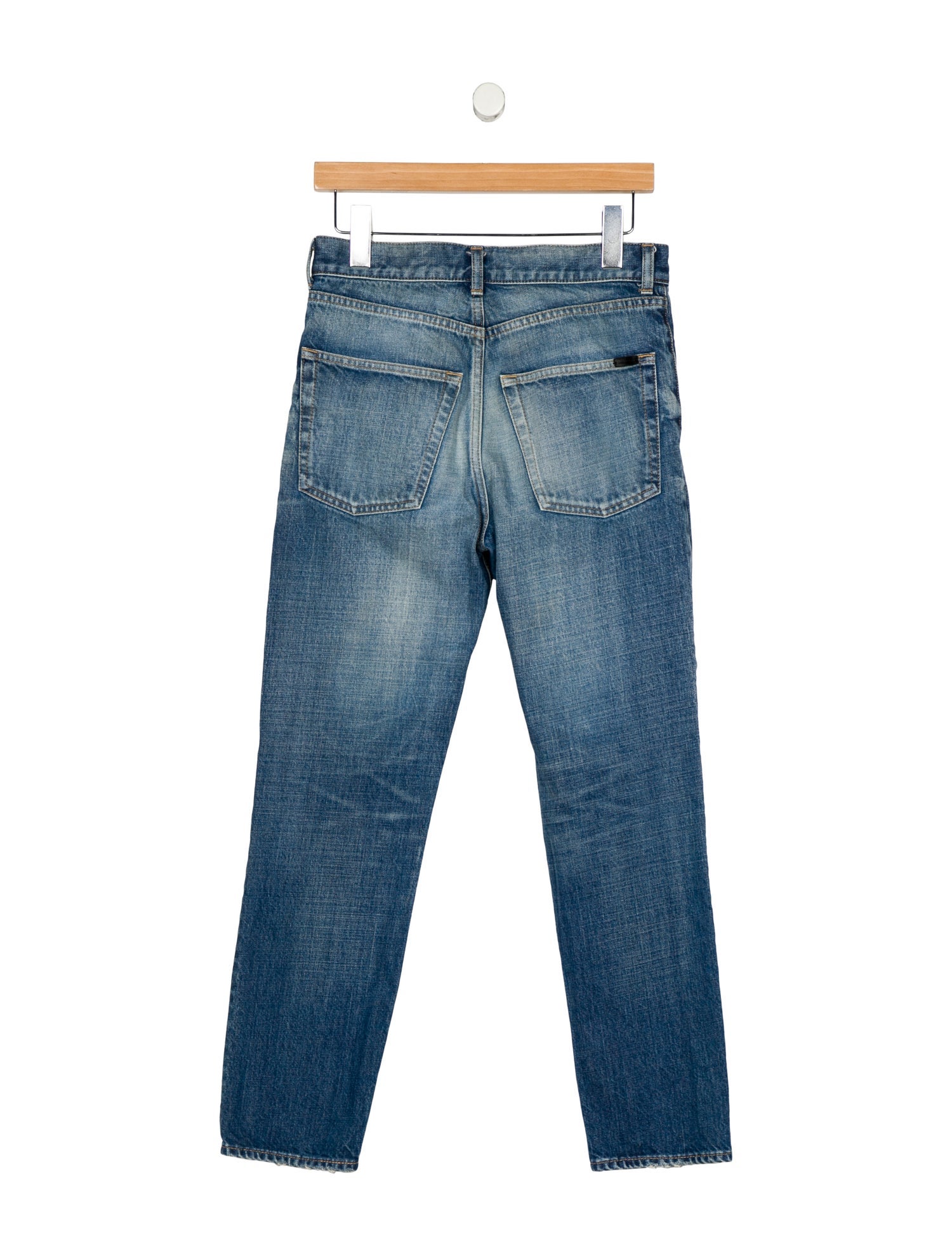 Saint Laurent Mid-Rise Straight Leg Jeans