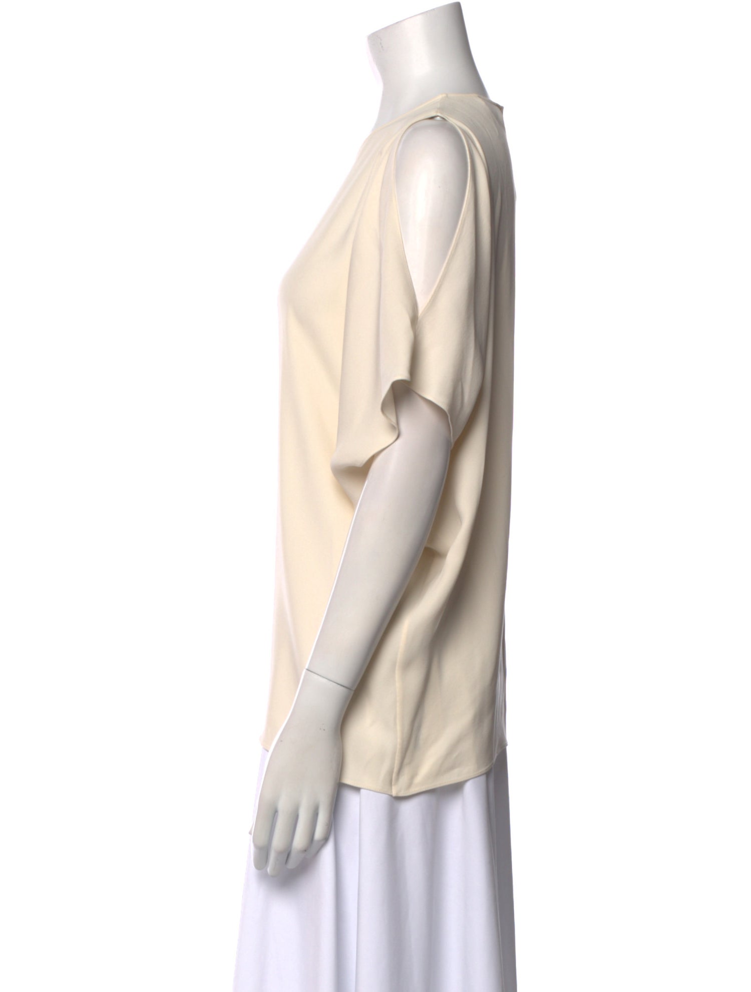 Saint Laurent Silk Crew Neck Blouse