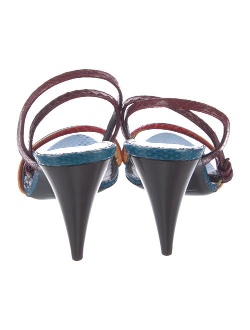 Saint Laurent Snakeskin Colorblock Pattern Sandals
