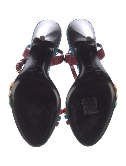 Saint Laurent Snakeskin Colorblock Pattern Sandals