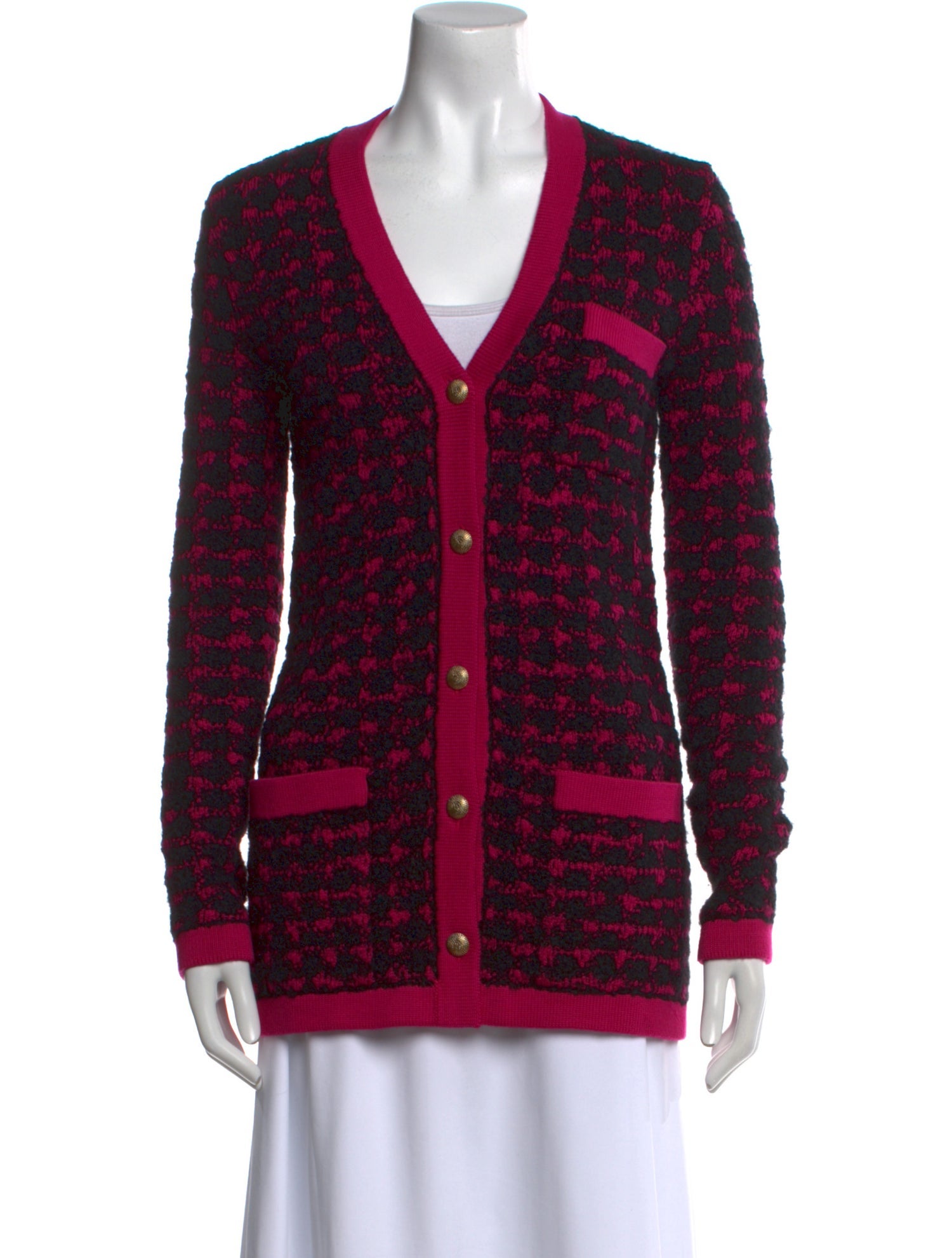 Saint Laurent Wool Tweed Pattern Sweater