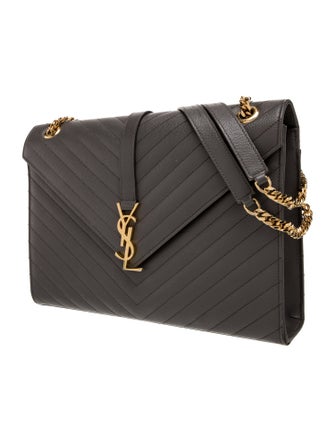 Saint Laurent Chevron Shoulder Bag Large