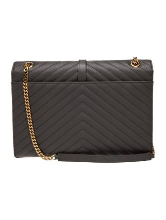 Saint Laurent Chevron Shoulder Bag Large