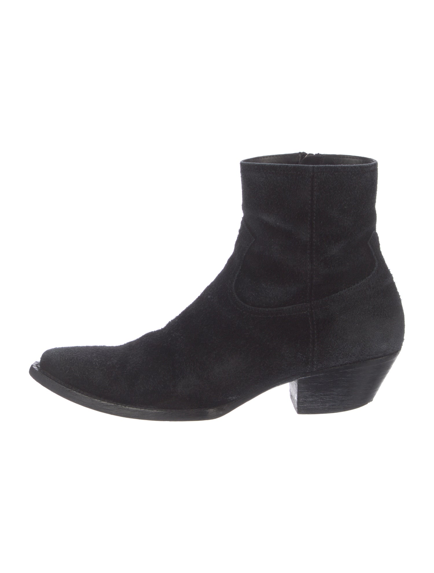 Saint Laurent Suede Leather Trim Embellishment Boots