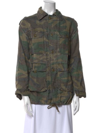 Saint Laurent Printed Long Sleeve Button-Up Top