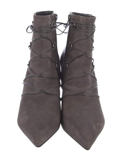 Saint Laurent Suede Lace-Up Boots