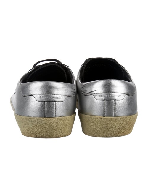 Saint Laurent Leather Embroidered Accent Sneakers