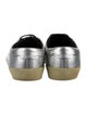 Saint Laurent Leather Embroidered Accent Sneakers