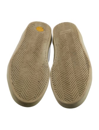 Saint Laurent Leather Embroidered Accent Sneakers