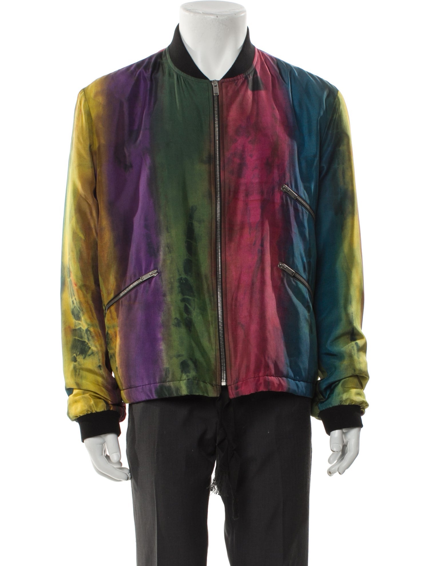 Saint Laurent 2017 Tie Dye Varsity Bomber Jacket