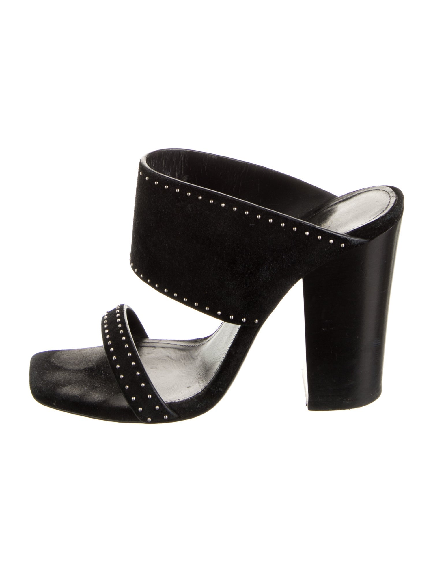 Saint Laurent Suede Studded Accents Slides