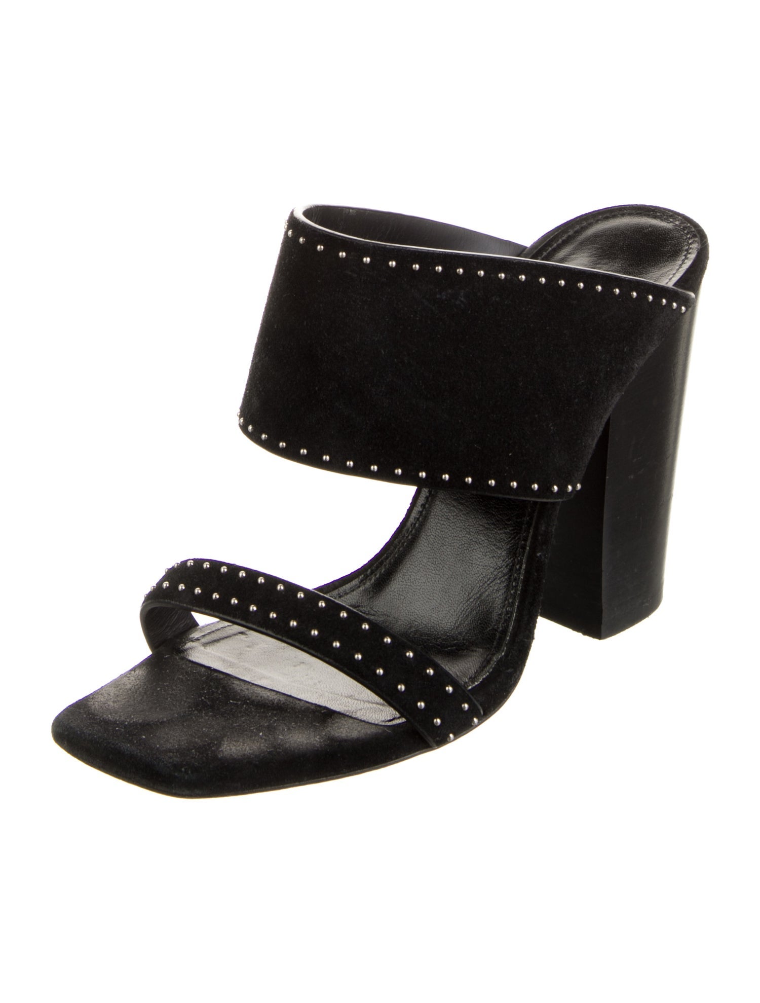 Saint Laurent Suede Studded Accents Slides