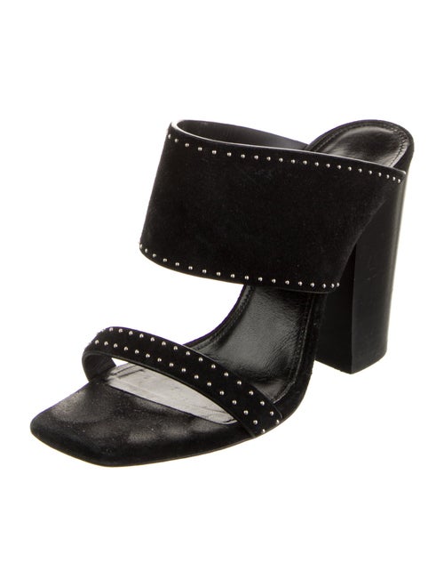 Saint Laurent Suede Studded Accents Slides