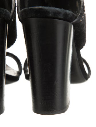 Saint Laurent Suede Studded Accents Slides