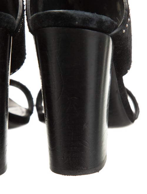 Saint Laurent Suede Studded Accents Slides