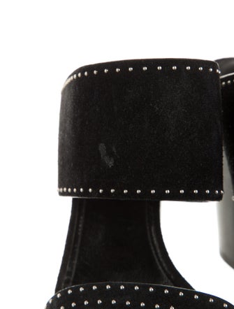 Saint Laurent Suede Studded Accents Slides