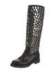 Saint Laurent Leather Studded Accents Rain Boots