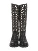 Saint Laurent Leather Studded Accents Rain Boots