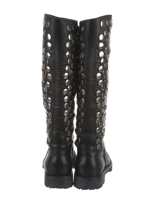 Saint Laurent Leather Studded Accents Rain Boots