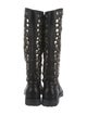 Saint Laurent Leather Studded Accents Rain Boots