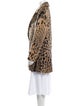 Saint Laurent Wool Animal Print Faux Fur Coat