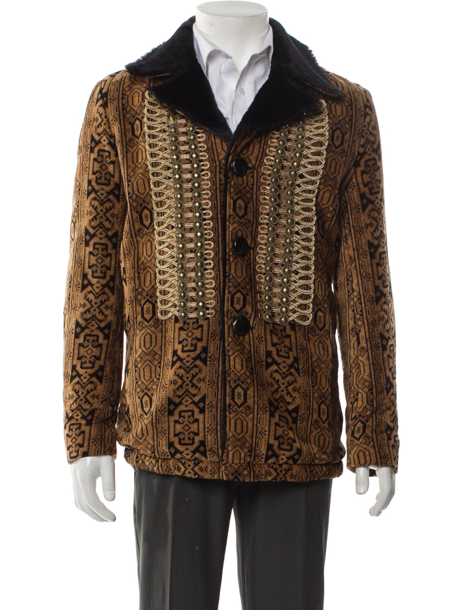 Saint Laurent 2016 'Palladium' Canadian Tapestry Moto Jacket